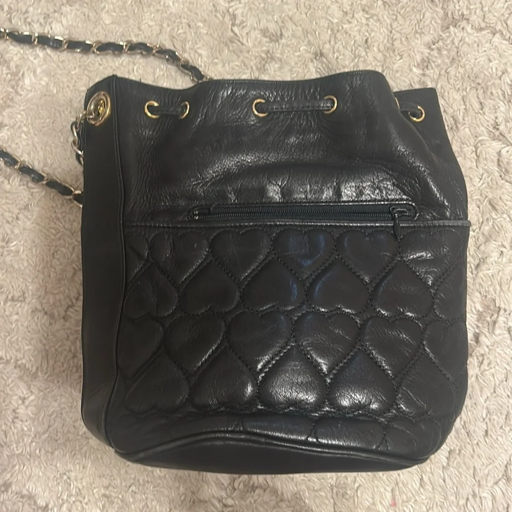 Moschino Black Quilted Leather Shoulder Bag - Picture 4 of 8